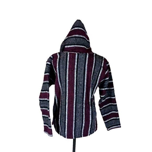 Mexican Baja Sz S Hoodie Womens  Hydration Nation Hippie Pullover Surfer Poncho - Picture 6 of 11